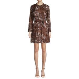 Veronica Beard Hanneli Animal Print Linen Shirtdress Womens Size 0 NWOT $495